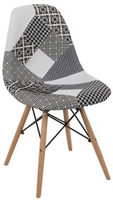 EIFFEL ΚΑΡΕΚΛΑ PATCHWORK ΜΑΥΡΟ 46x53xH82cm - 03-0761