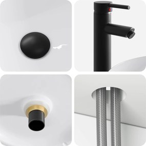 vidaXL Επιτοίχιος νιπτήρας βανίλιας Λευκό 49 x 44,5 x 65 εκ