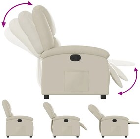 vidaXL Πολυθρόνα Ανακλινόμενη Κρεμ από Συνθετικό Δέρμα