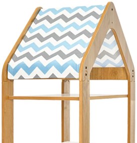 Ραφιέρα Montessori Zoilen II φυσικό-λευκό-μπλε mdf 50x30x120εκ 50x30x120 εκ.