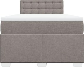 vidaXL Κρεβάτι Boxspring με Στρώμα Taupe 120x200 εκ. Υφασμάτινο