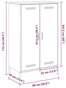 Ντουλάπι Ανθρακί 68x39x113 εκ. από Ατσάλι - Ανθρακί