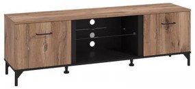 ΕΠΙΠΛΟ TV CORSICA 170 FLAGSTAFF OAK-ΜΑΥΡΟ 170,5x42x53,5εκ 11012001