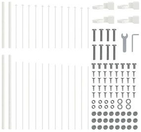 vidaXL Λευκός Κήπος Φράχτης με Τόξο, 3.4μ x 1.25μ - Φτιαγμένος από Χάλυβα