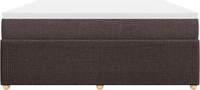vidaXL Κρεβάτι Boxspring με Στρώμα Σκούρο Καφέ 180x200 εκ Υφασμάτινο