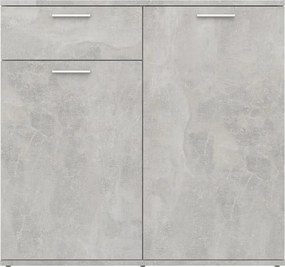 vidaXL Ντουλάπι με Συρτάρι Γκρι Σκυροδέματος 80x36x75 εκ. Επεξ. Ξύλο