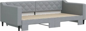 vidaXL Καναπές Κρεβάτι Συρόμενος Αν. Γκρι 100 x 200 εκ. Ύφασμα