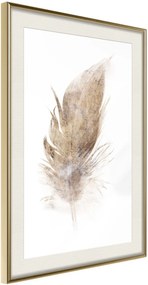 Αφίσα - Lost Feather (Beige) - 20x30 - Χρυσό - Με πασπαρτού