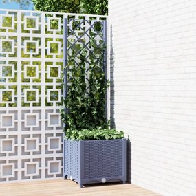 vidaXL Ζαρντινιέρα Κήπου με Καφασωτό Μπλε Γκρι 40x40x136 εκ. από PP