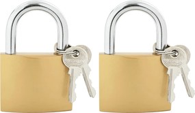 vidaXL Κλειδαριά U με Κλειδιά 2 pcs Ορείχαλκος Σίδερο