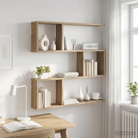 VidaXL Ράφι Τοίχου Artisan Δρυς 80 x 12 x 79,5 εκ Επεξεργασμένο Ξύλο