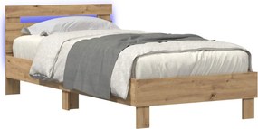 vidaXL Σκελετός Κρεβατιού Artisan Δρυς 80 x 200 cm Επεξεργασμένο Ξύλο