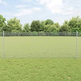 vidaXL Φράχτης με Στήλες. Ασημί 0.8 x 25 m Ατσάλι