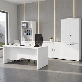 Γραφείο επαγγελματικό Venturo Megapap χρώμα λευκό 150x80x75εκ.
