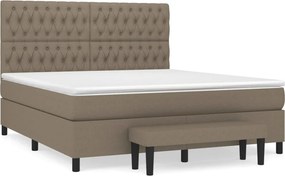 vidaXL Κρεβάτι Boxspring με Στρώμα Taupe 180x200 εκ. Υφασμάτινο