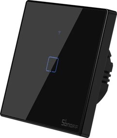 Μαύρος μονός διακόπτης SONOFF T3EU1C-TX-EU-R2 Wi-Fi Smart Wall Touch Button Switch