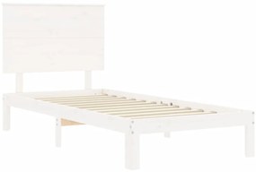 vidaXL Σκελετός Κρεβατιού Χωρίς Στρώμα Λευκό 100x200 εκ. Μασίφ Πεύκο