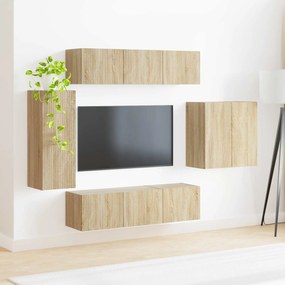 vidaXL Επιτοίχιο 6 pcs Δρύς Sonoma