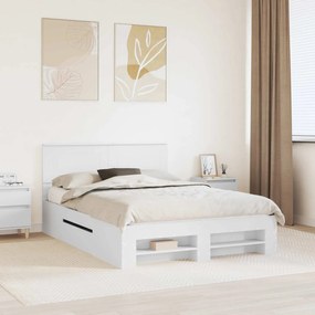 vidaXL Σκελετός Κρεβατιού Λευκό 150 x 200 cm Επεξεργασμένο ξύλο