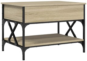vidaXL Τραπεζάκι Σαλονιού Sonoma Δρυς 70x50x50 εκ. Επ. Ξύλο &amp; Μέταλλο