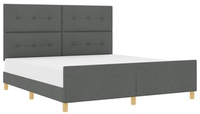 vidaXL Κρεβάτι Σκελετός Σκούρο Γκρι 180x200 εκ Υφασμάτινο