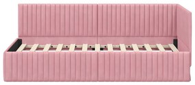 vidaXL Κρεβάτι Γωνίας με κεφαλάρι Ροζ 90 x 200 cm Βελούδο