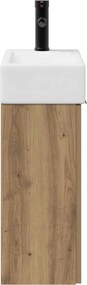 vidaXL Μονάδα μπάνιου με βρύση Artisan Δρυς 45,5 x 22,5 x 84 εκ