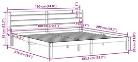 ΠΛΑΙΣΙΟ ΚΡΕΒΑΤΙΟΥ ΜΕ ΚΕΦΑΛΑΡΙ 180X200 ΕΚ. ΑΠΟ ΜΑΣΙΦ ΞΥΛΟ ΠΕΥΚΟΥ 3306795