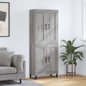 vidaXL Ντουλάπι Γκρι Sonoma 69,5 x 34 x 180 εκ. Επεξεργασμένο Ξύλο