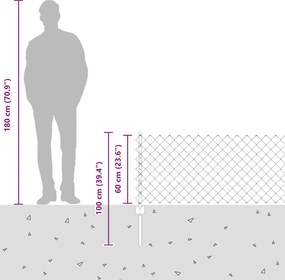 vidaXL Συρματόπλεγμα Περίφραξης με Πάσσαλο 10 x 0,6 m