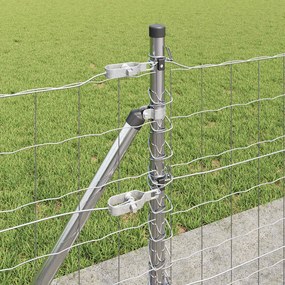 vidaXL Ευρωπαϊκό Φράχτη Υπαίθρου με Σκυρόδετη Βάση 25 x 0,4 m Ασημί