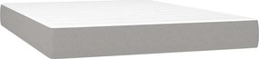 vidaXL Κρεβάτι Boxspring με Στρώμα &amp; LED Αν.Γκρι 140x200εκ. Υφασμάτινο