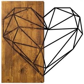 ΔΙΑΚΟΣΜΗΤΙΚΟ ΤΟΙΧΟΥ ΞΥΛΙΝΟ ΜΑΣΙΦ ΜΕ ΜΕΤΑΛΛΙΚΗ ΚΑΡΔΙΑ 58x58 εκ.