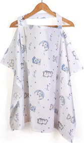 Κάλυμμα Θηλασμού (105x70) Dimcol Bear's Nest 03 White-Sky Blue