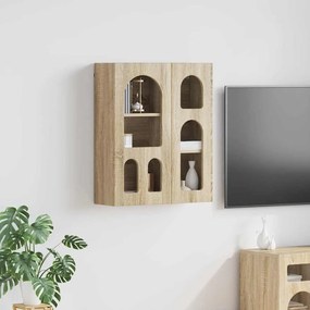 vidaXL Κρεμαστό ντουλάπι με ράφι ELST Δρύς Sonoma 59 x 20 x 71.5 εκ