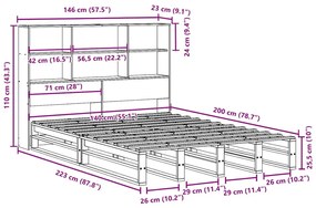 ΚΡΕΒΑΤΙ ΒΙΒΛΙΟΘΗΚΗ ΧΩΡΙΣ ΣΤΡΩΜΑ ΛΕΥΚΟ 140X200 ΕΚ ΜΑΣΙΦ ΠΕΥΚΟ 3323921