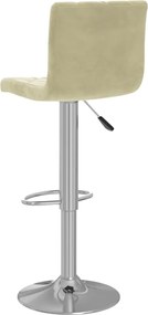 vidaXL Σκαμπό Μπαρ 2 τεμ. Κρεμ Βελούδινα