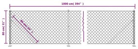 Συρματόπλεγμα Περίφραξης Ανθρακί 0,8 x 10 μ. με Βάσεις Φλάντζα - Ανθρακί