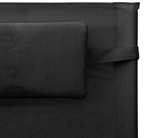 Ξαπλώστρες 2 τεμ. Μαύρες /Γκρι από Textilene - Μαύρο