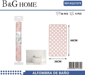 Αντιολισθητικό πατάκι μπάνιου - M0826 - 36x66cm - Light Pink - 21079