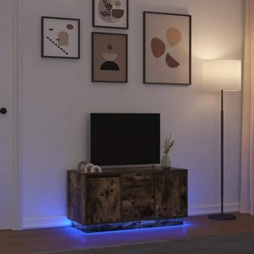 Έπιπλο Τηλεόρασης με LED Καπνιστή Δρυς 100x41x50 εκ. 861413