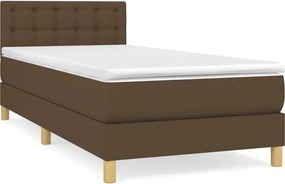 vidaXL Κρεβάτι Boxspring με Στρώμα Σκούρο Καφέ 80x200 εκ. Υφασμάτινο