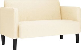 vidaXL Καναπές Loveseat Κρεμ 109 εκ. ύφασμα Corduroy