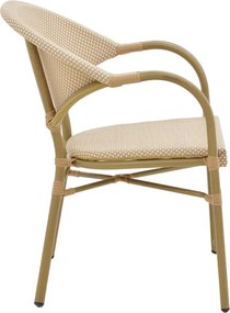 Πολυθρόνα Elyza pakoworld φυσικό αλουμίνιο-μπεζ textilene 57x62x84εκ