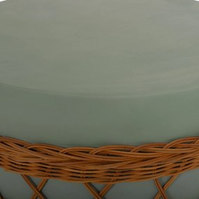 ΤΡΑΠΕΖΙ ΣΑΛΟΝΙΟΥ VILHENA HM18165 FIBER CEMENT ΠΡΑΣΙΝΟ-RATTAN ΦΥΣΙΚΟ Φ56x47Υεκ.