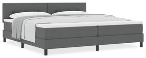 vidaXL Κρεβάτι box spring με στρώμα Σκούρο γκρι 200 x 200 cm ύφασμα