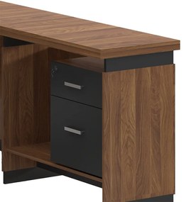 Γραφείο αναστρέψιμο Oscar pakoworld καρυδί-ανθρακί 180x170x76εκ (1 τεμάχια)