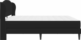 vidaXL Σκελετός κρεβατιού με στρώμα Μαύρο 200 x 200 cm Τεχνητό Δέρμα