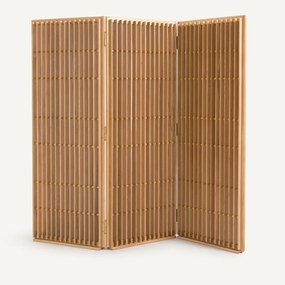 Ξύλινο διαχωριστικό από μασίφ δρυ, 3 πτυσσόμενα πάνελ, BYOBU
