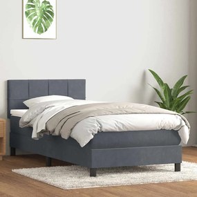 ΚΡΕΒΑΤΙ BOXSPRING ΜΕ ΣΤΡΩΜΑ ΣΚΟΥΡΟ ΓΚΡΙ 80X220 ΕΚ. ΒΕΛΟΥΔΙΝΟ 3316234